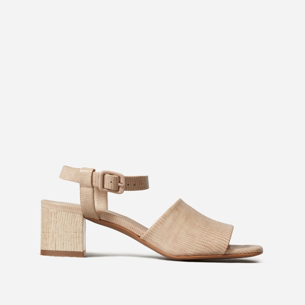 Everlane Block Heel Sandal in Sand Lizard 5.5